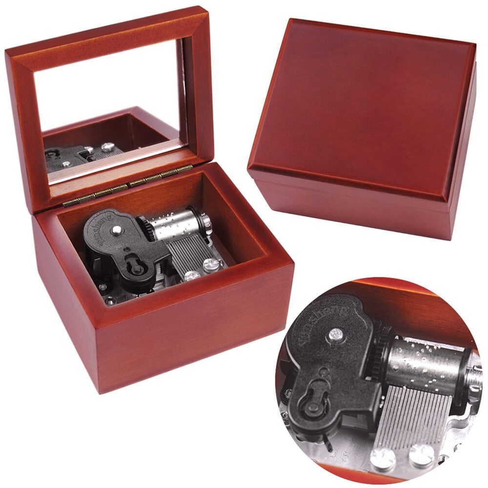 9003 Music Box Carved Wood Wind Up Musical Box Gift